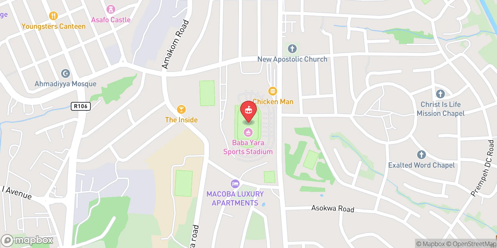 Mapa: Kumasi