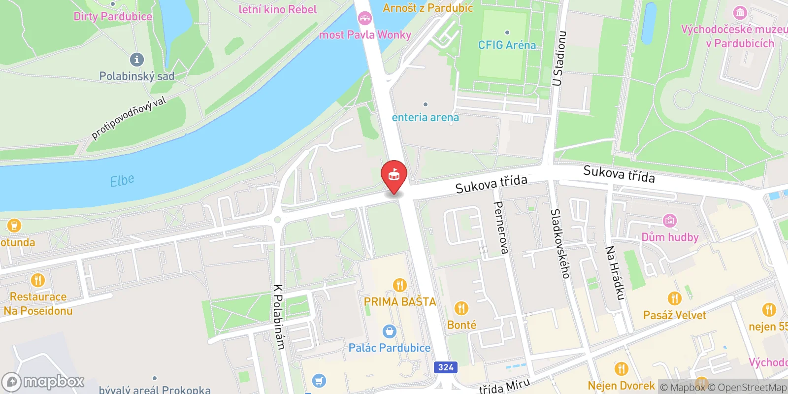 Mapa: Pardubice
