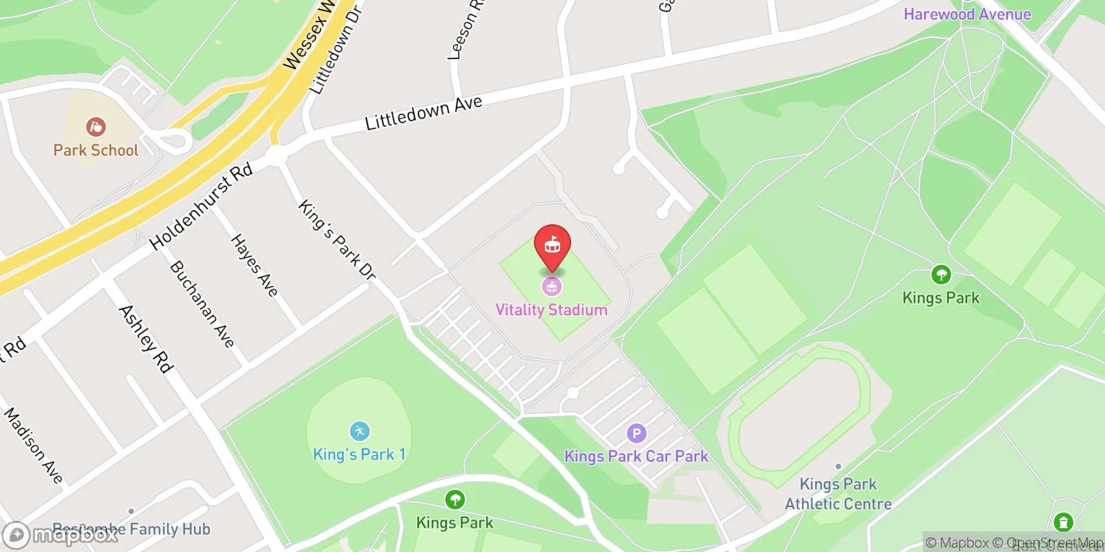 Mapa: Bournemouth