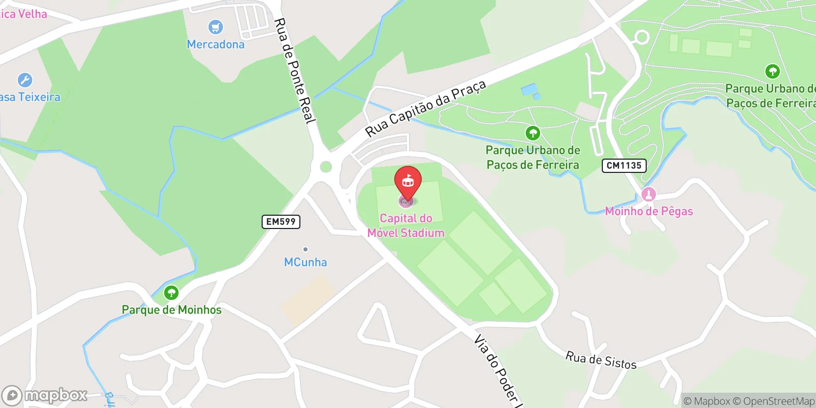 Mapa: Paços de Ferreira