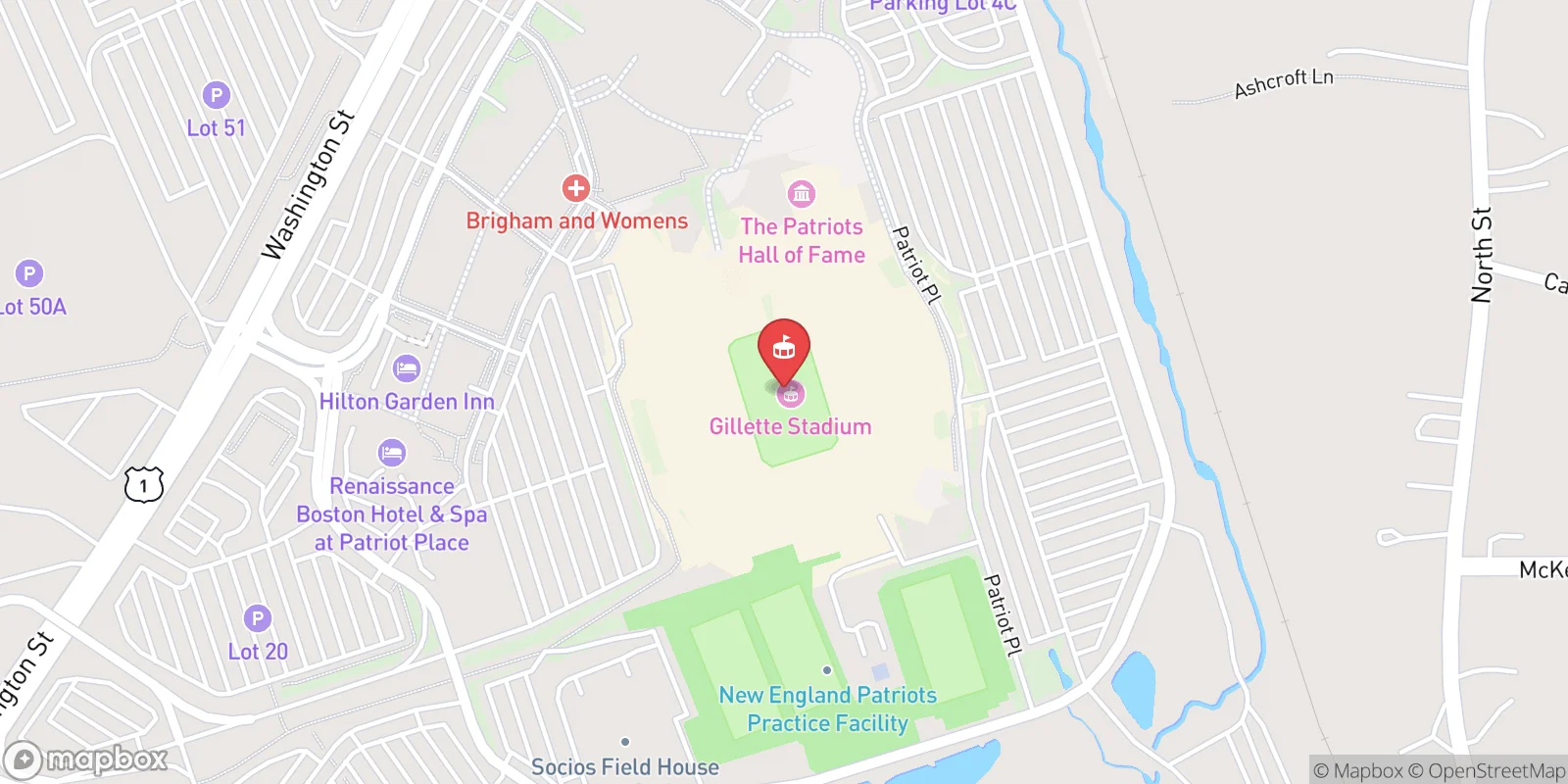 Mapa: Foxborough
