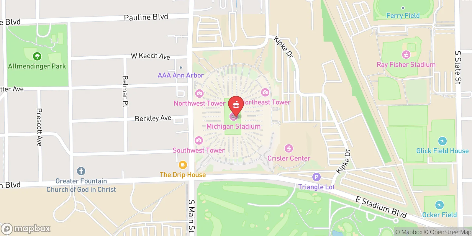 Mapa: Ann Arbor