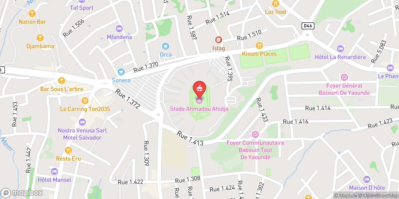 Mapa: Yaoundé