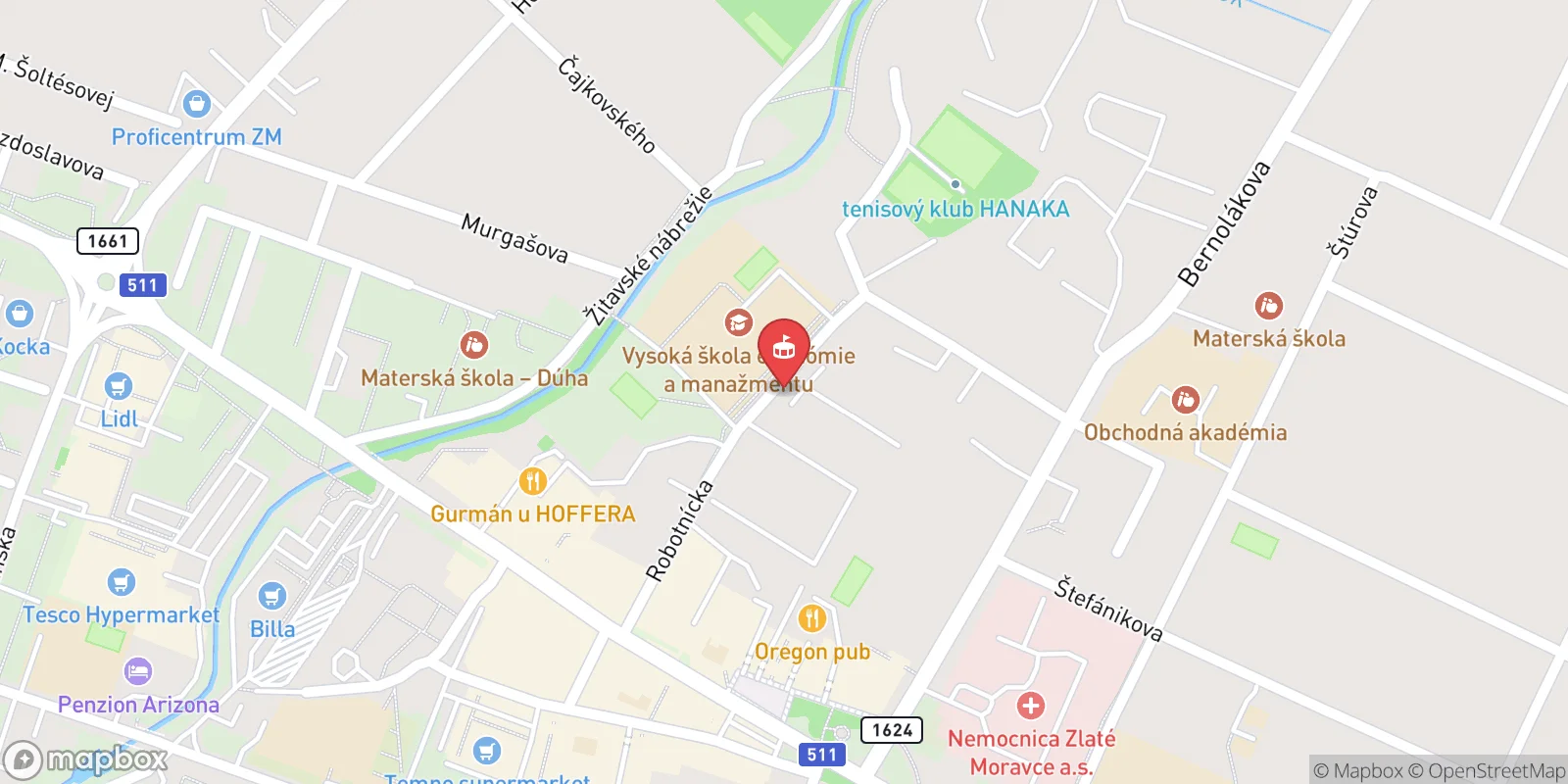 Mapa: Zlaté Moravce