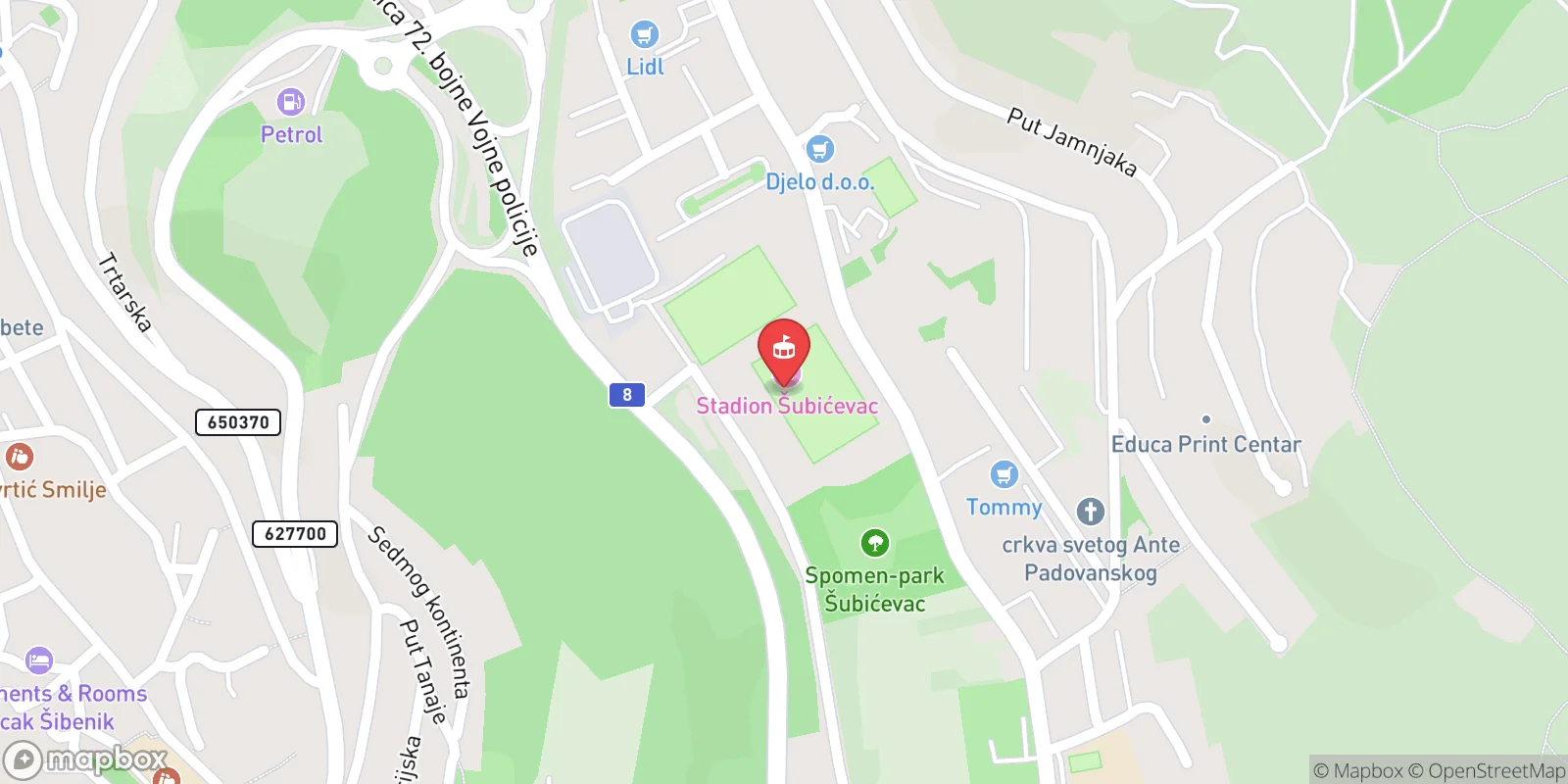 Mapa: Šibenik