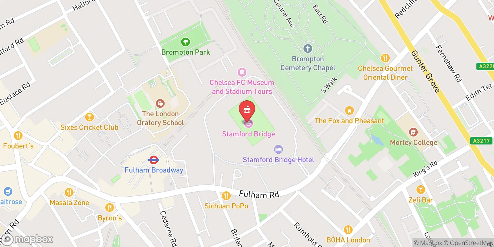 Mapa: Fulham